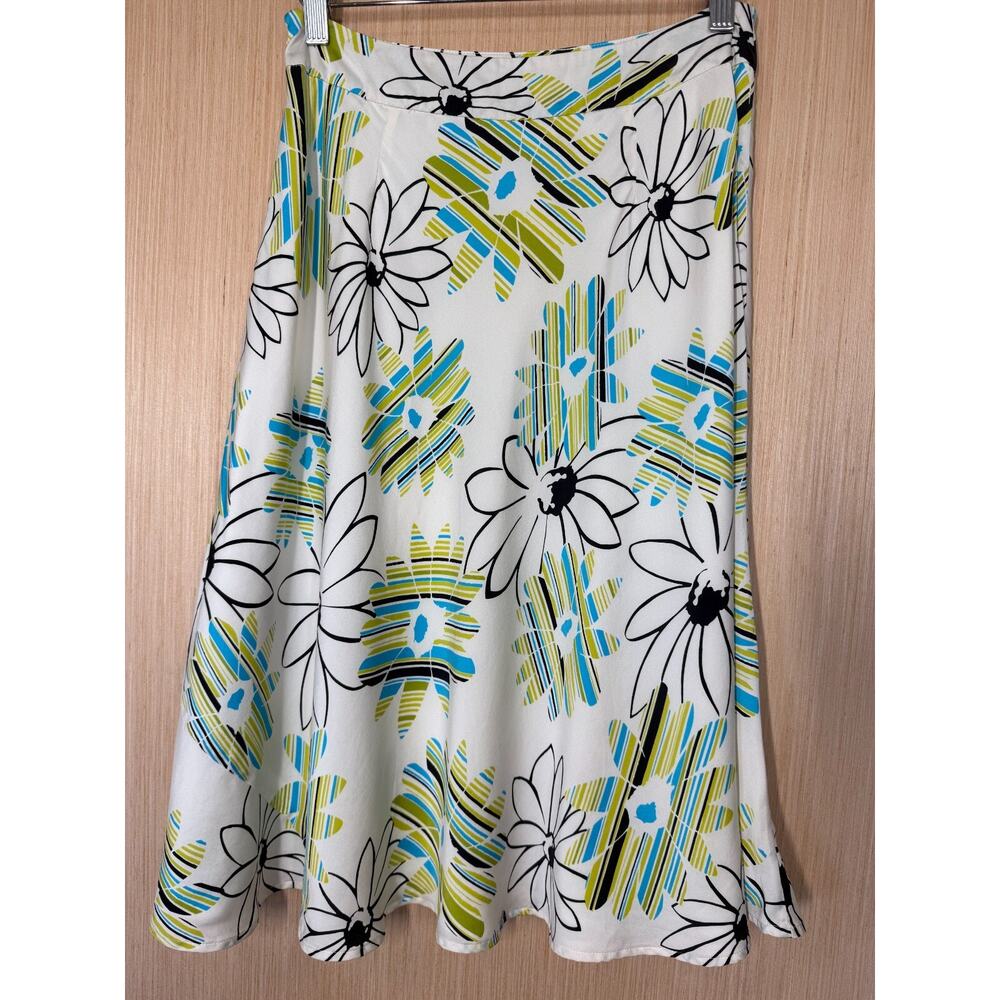 Valerie Stevens 100% Silk Floral Skirt Womens Size 4 Multicolor Event Retro - Picture 5 of 11